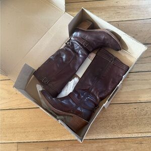 Frye Carmen 14 Inside Zipper Boots - Dark Brown